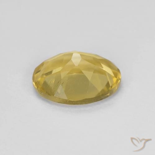 Beryl Gemstone in 9 x 7 mm (calibrated) Size for Sale, Beryl Stone in Earthy Yellow Color