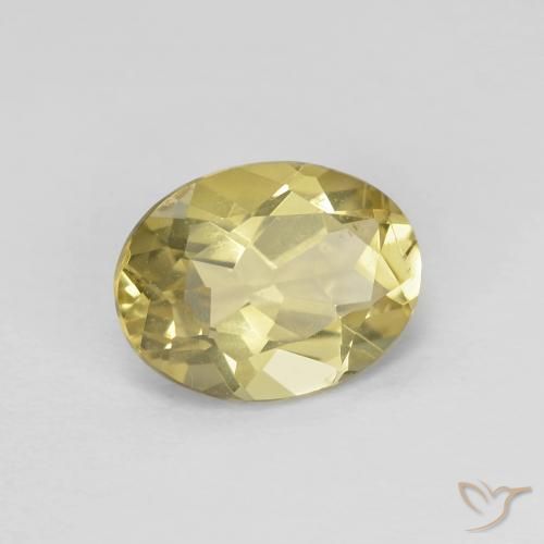 1.33 ct Yellow Beryl Stone, Natural Beryl in Oval Facet Shape for Sale