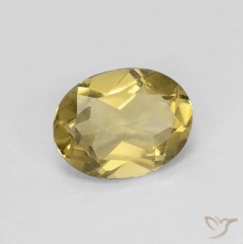 1.49 ct Yellow Beryl Stone, Natural Beryl in Oval Facet Shape for Sale