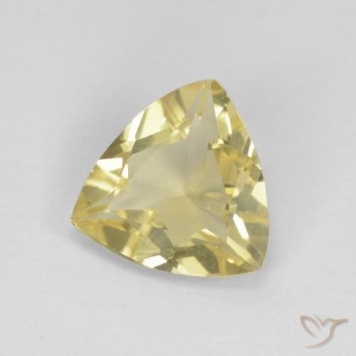 1.20 ct Yellow Beryl Stone, Natural Beryl in Trillion Facet Shape for Sale