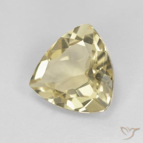 1.87 ct Yellow Beryl Stone, Natural Beryl in Trillion Facet Shape for Sale