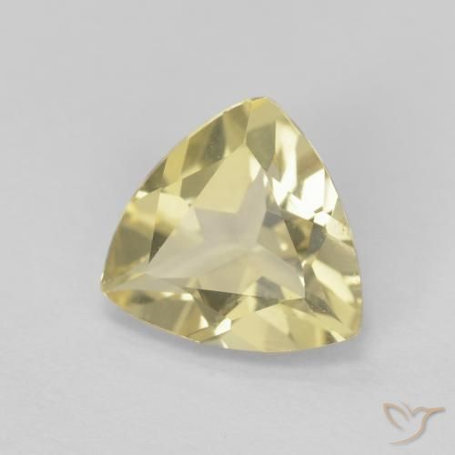1.31 ct Yellow Beryl Stone, Natural Beryl in Trillion Facet Shape for Sale