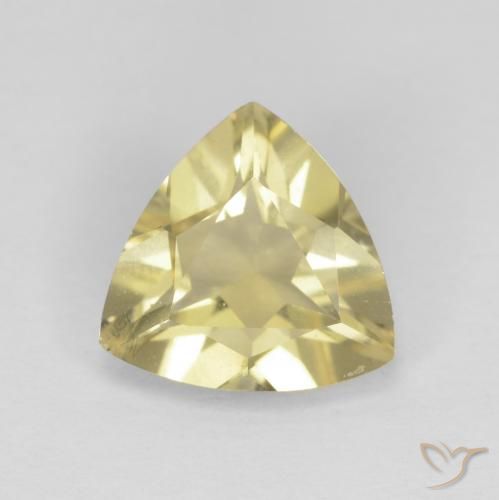 1.30ct Natural Light Yellow Beryl, Trillion, VVS-VS