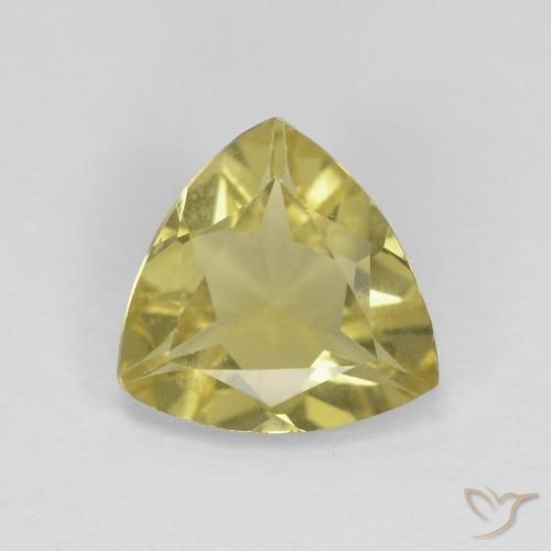 1.25ct Natural Medium Yellow Beryl, Trillion, VVS-VS