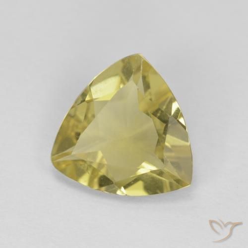 1.25 ct Yellow Beryl Stone, Natural Beryl in Trillion Facet Shape for Sale