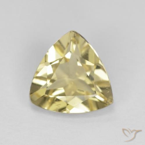 1.39ct Natural Medium Light-Yellow Beryl, Trillion, VVS-VS