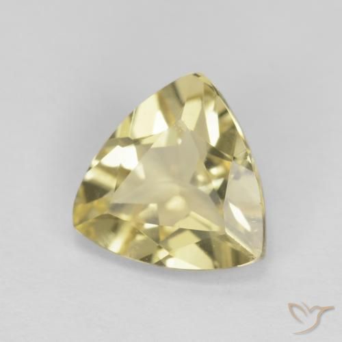1.39 ct Yellow Beryl Stone, Natural Beryl in Trillion Facet Shape for Sale