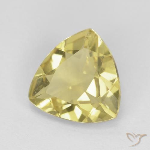 1.73 ct Yellow Beryl Stone, Natural Beryl in Trillion Facet Shape for Sale