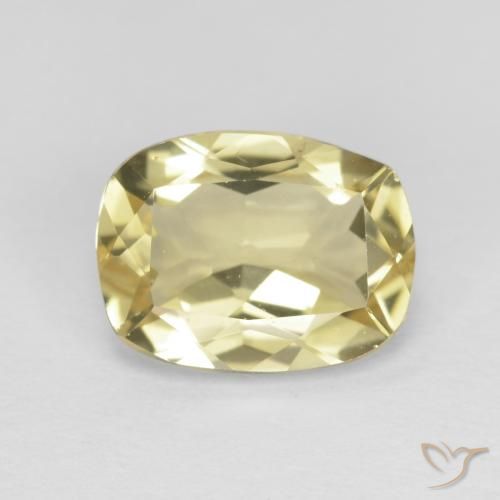 1.62ct Natural Pale Yellow Beryl, Cushion, VVS-VS