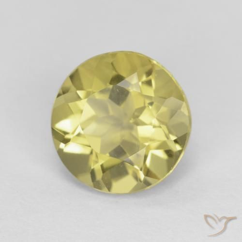 1.93 ct Yellow Beryl Stone, Natural Beryl in Round Facet Shape for Sale
