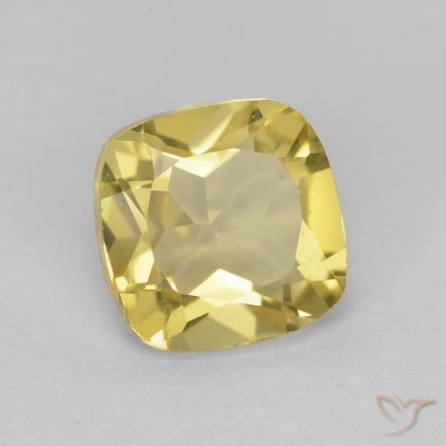 1.36 ct Yellow Beryl Stone, Natural Beryl in Cushion-Cut Shape for Sale