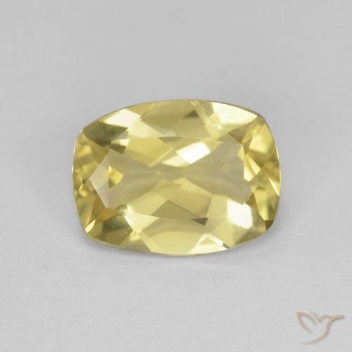 1.39 ct Yellow Beryl Stone, Natural Beryl in Cushion-Cut Shape for Sale