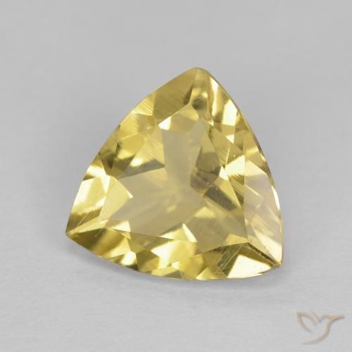 1.86 ct Yellow Beryl Stone, Natural Beryl in Trillion Facet Shape for Sale