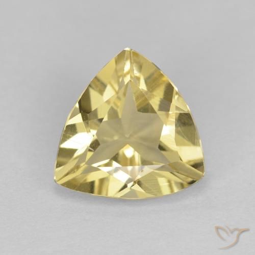 1.34ct Natural Light Yellow Beryl, Trillion, VVS