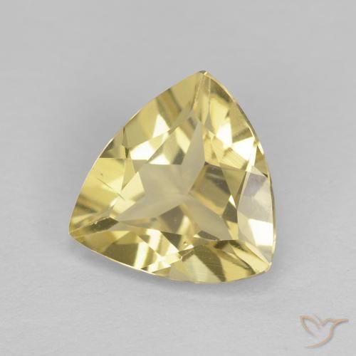 1.34 ct Yellow Beryl Stone, Natural Beryl in Trillion Facet Shape for Sale