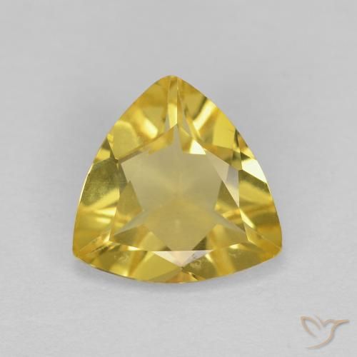 1.18ct Natural Medium Yellow Beryl, Trillion, VVS