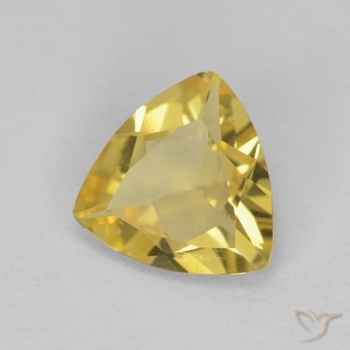 1.18 ct Yellow Beryl Stone, Natural Beryl in Trillion Facet Shape for Sale