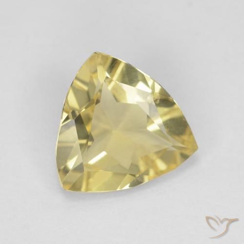 1.09 ct Yellow Beryl Stone, Natural Beryl in Trillion Facet Shape for Sale