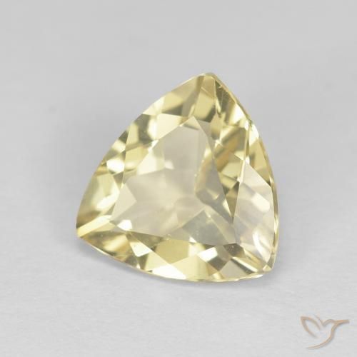 1.83 ct Yellow Beryl Stone, Natural Beryl in Trillion Facet Shape for Sale