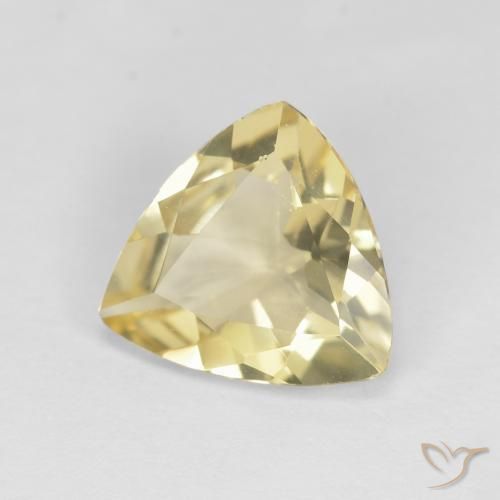1.59 ct Yellow Beryl Stone, Natural Beryl in Trillion Facet Shape for Sale