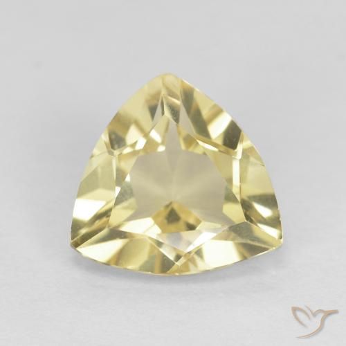 1.45ct Natural Very Light Dijon Yellow Beryl, Trillion, VVS