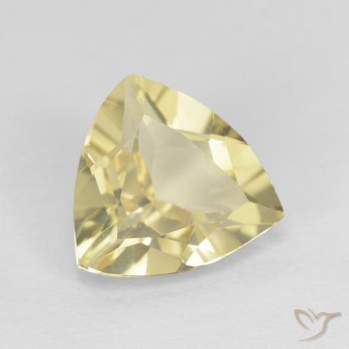 1.45 ct Yellow Beryl Stone, Natural Beryl in Trillion Facet Shape for Sale