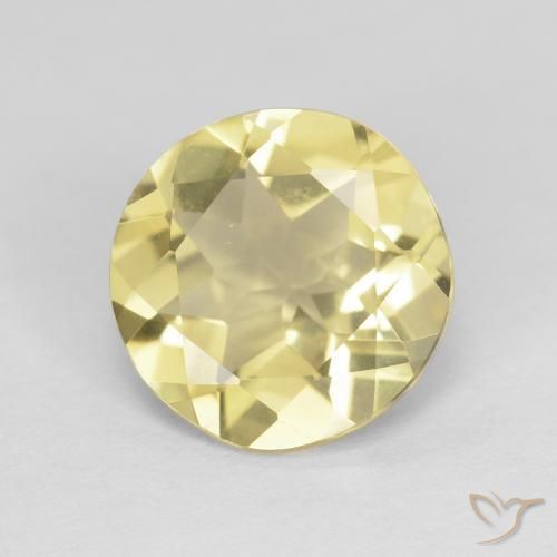 1.69 ct Yellow Beryl Stone, Natural Beryl in Round Facet Shape for Sale