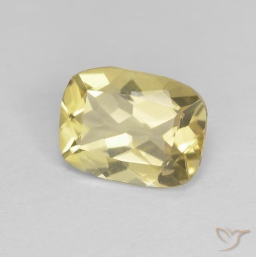 1.56 ct Yellow Beryl Stone, Natural Beryl in Cushion-Cut Shape for Sale