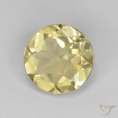 1.45 ct Yellow Beryl Stone, Natural Beryl in Round Facet Shape for Sale