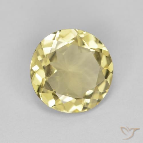 2.07 ct Yellow Beryl Stone, Natural Beryl in Round Facet Shape for Sale