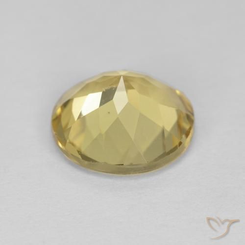 Beryl Gemstone in 9 mm (calibrated) Size for Sale, Beryl Stone in Medium Yellow Color