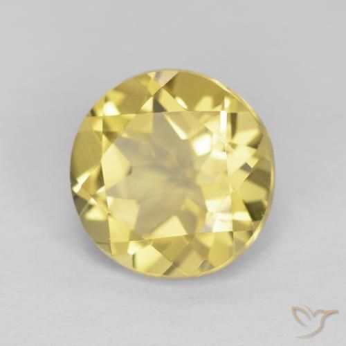 1.78 ct Yellow Beryl Stone, Natural Beryl in Round Facet Shape for Sale