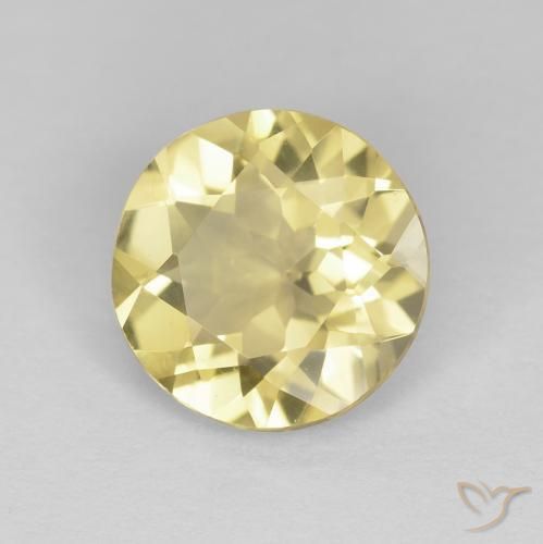 1.98 ct Yellow Beryl Stone, Natural Beryl in Round Facet Shape for Sale