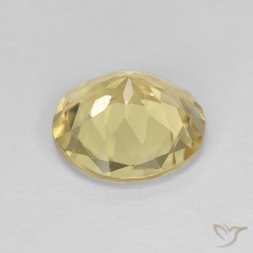 Beryl Gemstone in 9 mm (calibrated) Size for Sale, Beryl Stone in Light Earthy Yellow Color