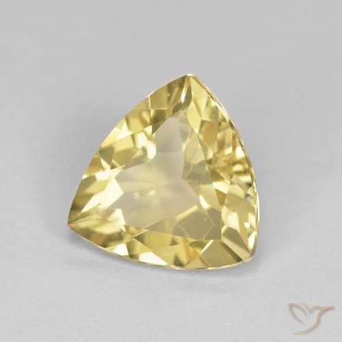 1.83 ct Yellow Beryl Stone, Natural Beryl in Trillion Facet Shape for Sale