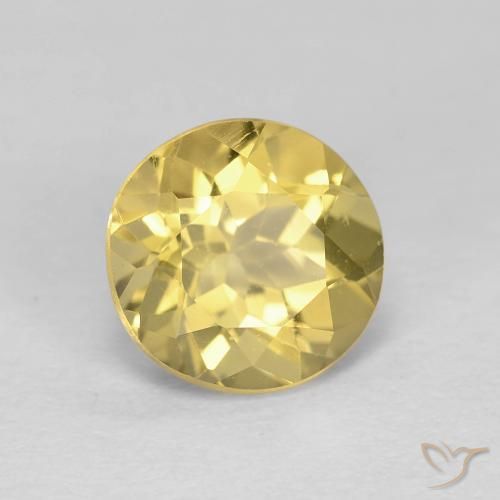1.93 ct Yellow Beryl Stone, Natural Beryl in Round Facet Shape for Sale