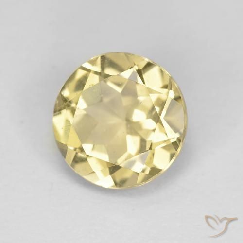 1.74 ct Yellow Beryl Stone, Natural Beryl in Round Facet Shape for Sale