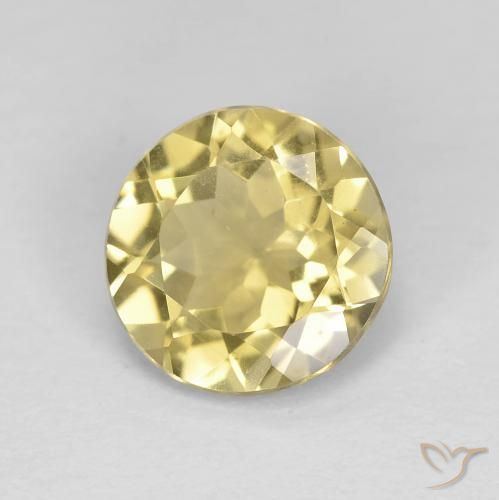 1.87 ct Yellow Beryl Stone, Natural Beryl in Round Facet Shape for Sale