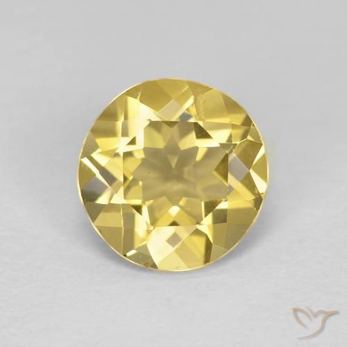1.71ct Natural Light Honey Yellow Beryl, Round, VS