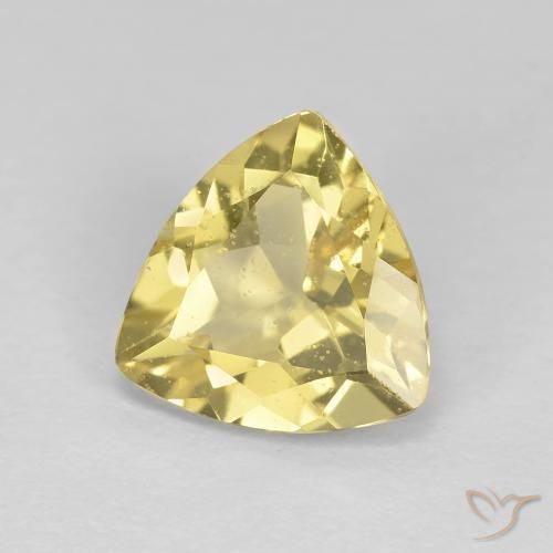 2.12 ct Yellow Beryl Stone, Natural Beryl in Trillion Facet Shape for Sale