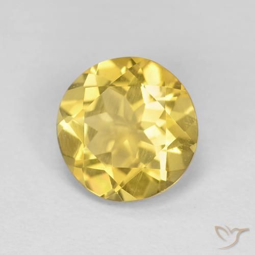 1.59 ct Yellow Beryl Stone, Natural Beryl in Round Facet Shape for Sale