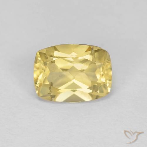 0.90ct Natural Light Earthy Yellow Beryl, Cushion, VS