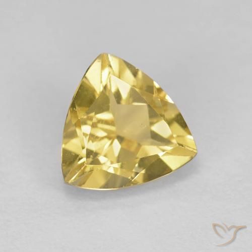 1.59 ct Yellow Beryl Stone, Natural Beryl in Trillion Facet Shape for Sale
