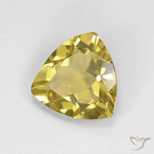 1.88 ct Yellow Beryl Stone, Natural Beryl in Trillion Facet Shape for Sale