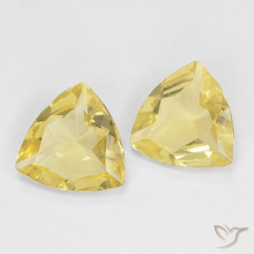 2.16 ctw Yellow Beryl Stones, Natural Beryl in Trillion Facet Shape for Sale