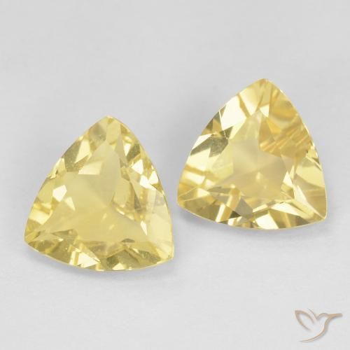 2.67 ct Yellow Beryl, 8.3 x 7.9 mm Trillion Cut From Madagascar, Photo A