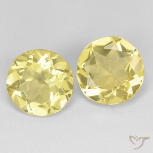3.15 ctw Yellow Beryl Stones, Natural Beryl in Round Facet Shape for Sale