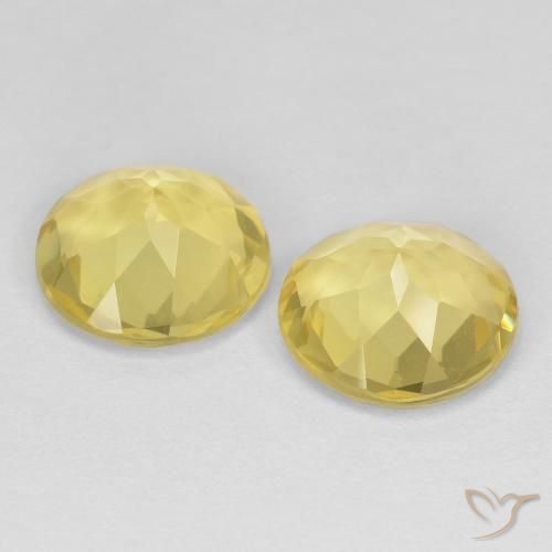 Beryl Gemstones in 8 mm (calibrated) Size for Sale, Beryl Stones in Bumblebee Yellow Color