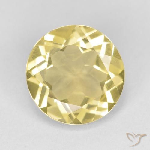 1.65ct Natural Very Light Dijon Yellow Beryl, Round, VVS