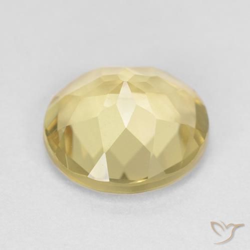 Beryl Gemstone in 8 mm (calibrated) Size for Sale, Beryl Stone in Very Light Dijon Yellow Color